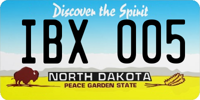 ND license plate IBX005