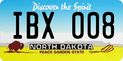 ND license plate IBX008
