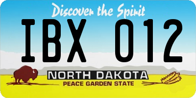 ND license plate IBX012