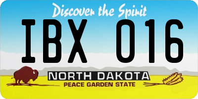 ND license plate IBX016