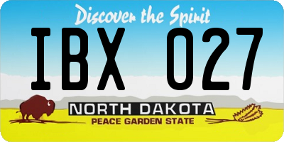ND license plate IBX027