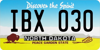 ND license plate IBX030