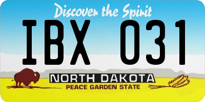 ND license plate IBX031