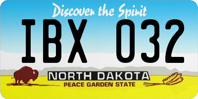 ND license plate IBX032