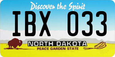 ND license plate IBX033
