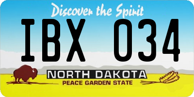 ND license plate IBX034