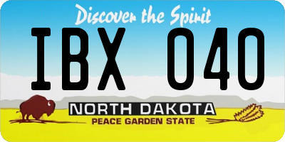 ND license plate IBX040