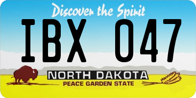 ND license plate IBX047