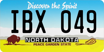 ND license plate IBX049