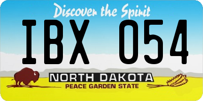 ND license plate IBX054