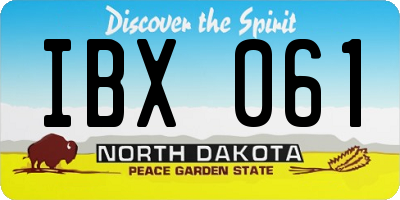 ND license plate IBX061