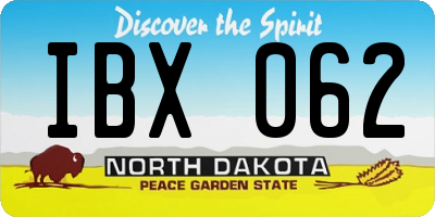 ND license plate IBX062