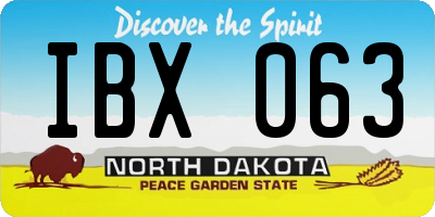 ND license plate IBX063