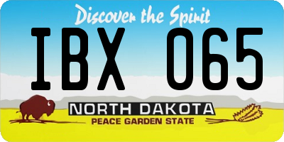 ND license plate IBX065