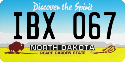 ND license plate IBX067
