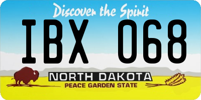 ND license plate IBX068