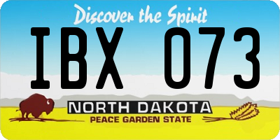 ND license plate IBX073