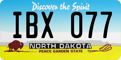ND license plate IBX077