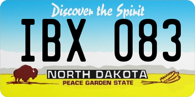 ND license plate IBX083