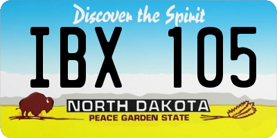 ND license plate IBX105