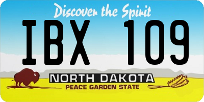 ND license plate IBX109