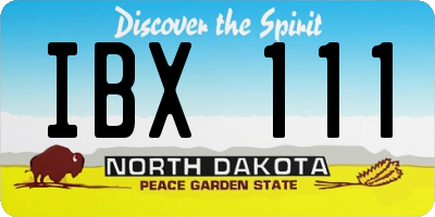 ND license plate IBX111