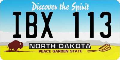 ND license plate IBX113