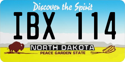ND license plate IBX114