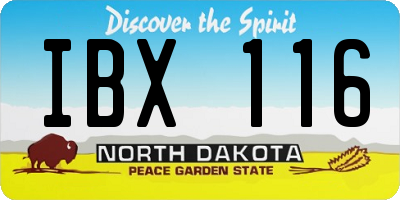 ND license plate IBX116
