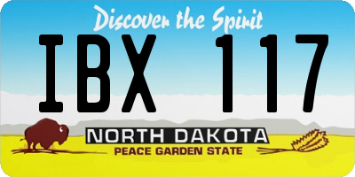ND license plate IBX117