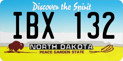 ND license plate IBX132