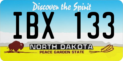ND license plate IBX133