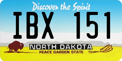 ND license plate IBX151