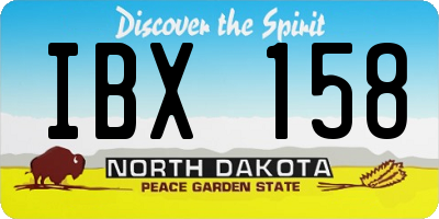 ND license plate IBX158