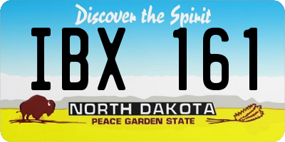 ND license plate IBX161