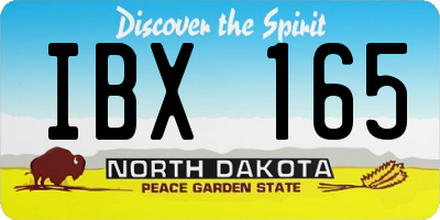 ND license plate IBX165