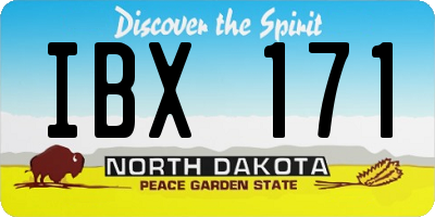 ND license plate IBX171