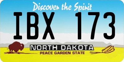 ND license plate IBX173