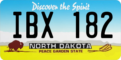 ND license plate IBX182