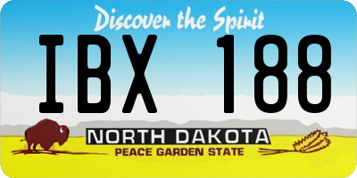ND license plate IBX188