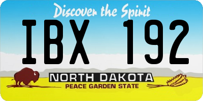 ND license plate IBX192