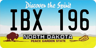 ND license plate IBX196