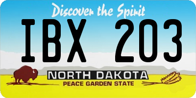 ND license plate IBX203
