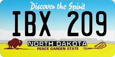 ND license plate IBX209