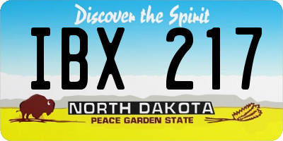 ND license plate IBX217