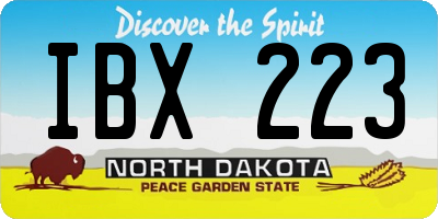 ND license plate IBX223