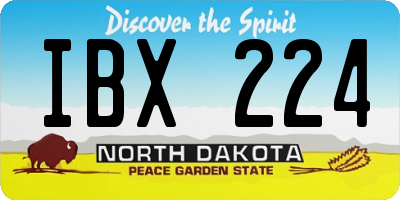 ND license plate IBX224