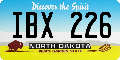 ND license plate IBX226