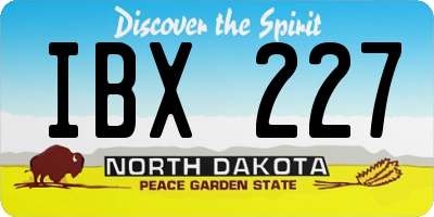 ND license plate IBX227