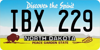 ND license plate IBX229
